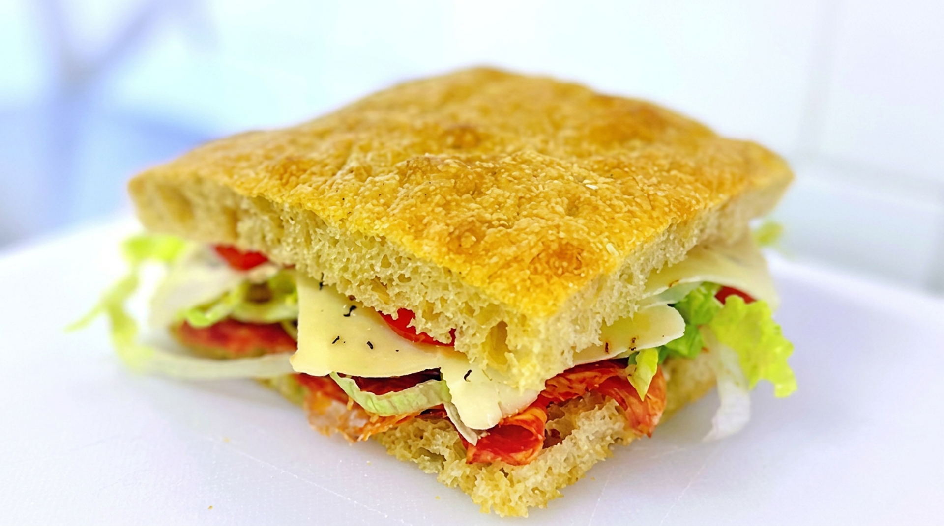 Sandwiches on focaccia